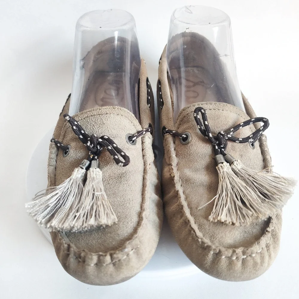 Sam Edelman Loafers Flats 7.5 Fantine Slip On Suede Moc Toe Minimalist Preppy